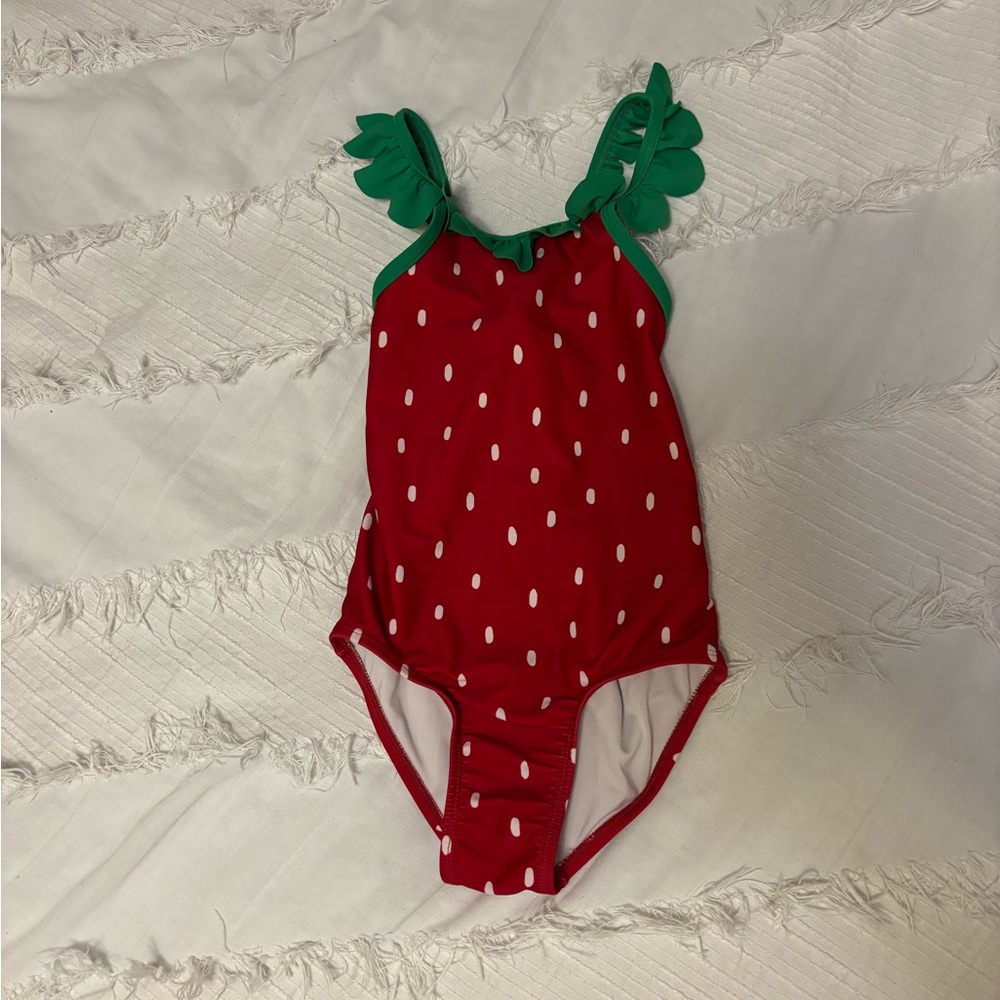Old Navy Strawberry Print One-Piece Swimsuit - Red & Green